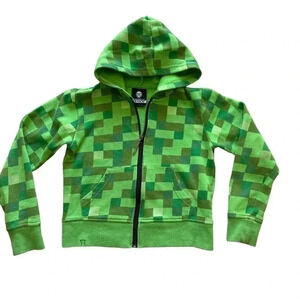 Jinx Minecraft CREEPER Hoodie Hooded  Sweatshirt Mask Youth Kids SZ S #2034